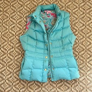 Lilly Pulitzer Teal Puffer Vest, size small